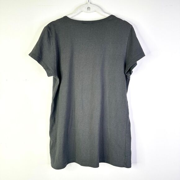 Red Canoe Top Women M Gray Cotton Classic Tee Round Neck Canada Maple Leaf NWOT - Picture 2 of 8